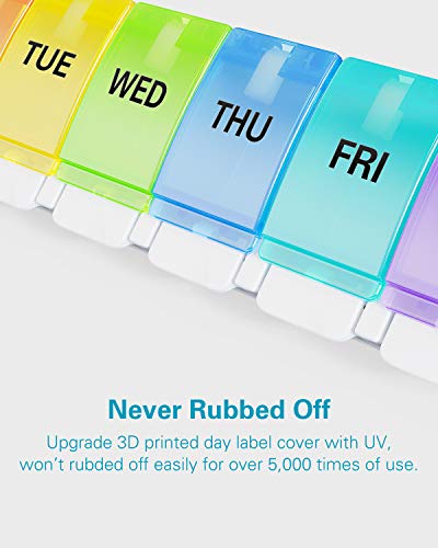 BUG HULL Pastillero Semanal 1 Tomas, Organizador de Medicamentos, con 7 Compartimentos (7 Compartimentos)