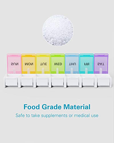 BUG HULL Pastillero Semanal 1 Tomas, Organizador de Medicamentos, con 7 Compartimentos (7 Compartimentos)