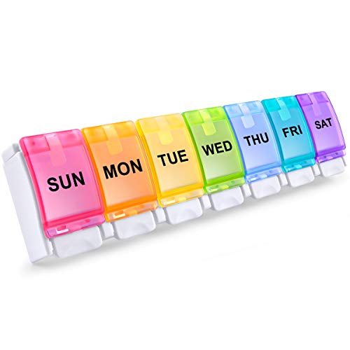 BUG HULL Pastillero Semanal 1 Tomas, Organizador de Medicamentos, con 7 Compartimentos (7 Compartimentos)