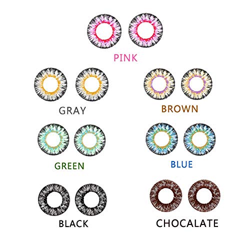 bulrusely Accesorios de Maquillaje para niñas, un año, Cambia el Color de los Ojos de Forma Natural, Cosplay, Fiesta de Halloween, etc. 1 par (función sin corrección, 0 Grados)