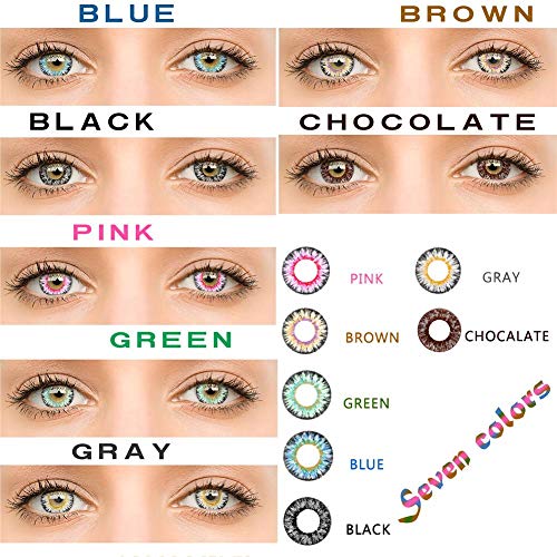 bulrusely Accesorios de Maquillaje para niñas, un año, Cambia el Color de los Ojos de Forma Natural, Cosplay, Fiesta de Halloween, etc. 1 par (función sin corrección, 0 Grados)