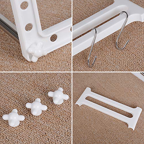 BUONDAC Estantería Almacenaje Bajo Fregadero Estante Cocina 40-70 x 38 x 26cm + 8 Ganchos S Organizador Armario Fregadero Ajustable