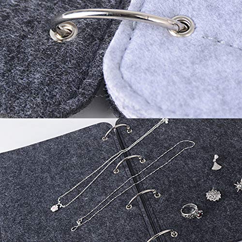 BUONDAC Joyero Carpeta Joyas Caja Joyería Estuche Fieltro Organizador de Joyas Collares Pendientes Anillos Pulseras Bisutería