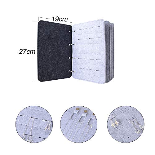 BUONDAC Joyero Carpeta Joyas Caja Joyería Estuche Fieltro Organizador de Joyas Collares Pendientes Anillos Pulseras Bisutería