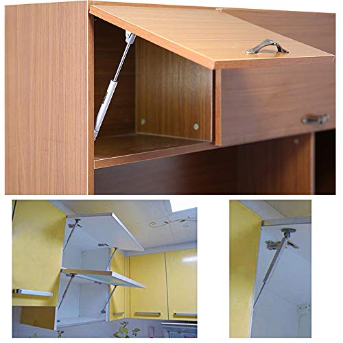 Buondac - Pistones a Gas Muebles Cocina Amortiguador Puertas Elevables (100N /10kg o 120N /12kg) Bisagras Resortes Armario con Tornillos, paquete de 4 piezas