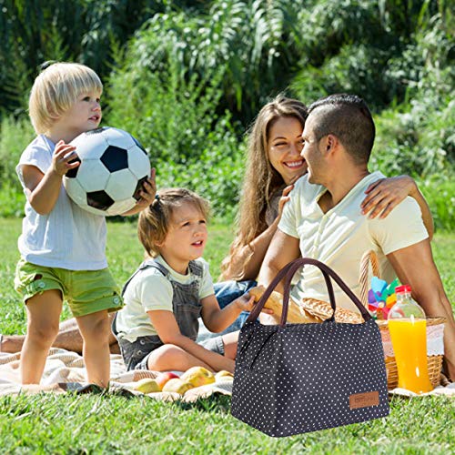 Buringer-Newox - Bolsa de almuerzo reutilizable con aislamiento para hombres y mujeres, para hacer picnic o viajes (punta negra y blanca)