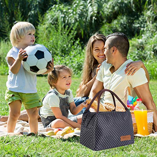 Buringer-Newox - Bolsa de almuerzo reutilizable con aislamiento para hombres y mujeres, para hacer picnic o viajes (punta negra y blanca)
