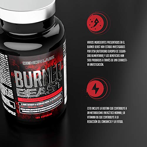 Burner Beast – Suplemento Quemagrasas de Ultra-alta Resistencia – Ingredientes Homologados por EFSA - 180 Cápsulas Vegetarianas