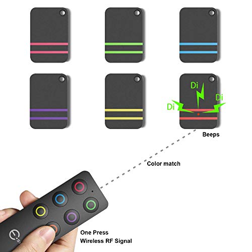 Buscador de Llaves, Esky Buscador de Llaves inalámbrico con 6 receptores Localizador de artículos de RF, Control Remoto de Soporte de Seguimiento de artículos, Rastreador de Mascotas y Billetera