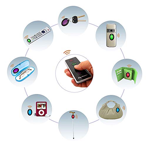 Buscador de llaves remoto JTD Buscador de llaves inalámbrico/Localizador de artículos de RF inalámbrico con linterna LED y base para teléfono celular Keys Pets (4 receptores, 1 control remoto, 1 base)