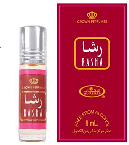 Business Square Paquete de 6 Almizcle Perfume Al Rehab Rasha 6 ml 100% aceite