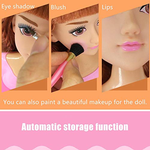 Busto Cabeza Muñeca Peinados para Peinar con Accesorios para Peinado y Belleza, cabeza para maquillar y peinar para Niñas a Partir de 3 años