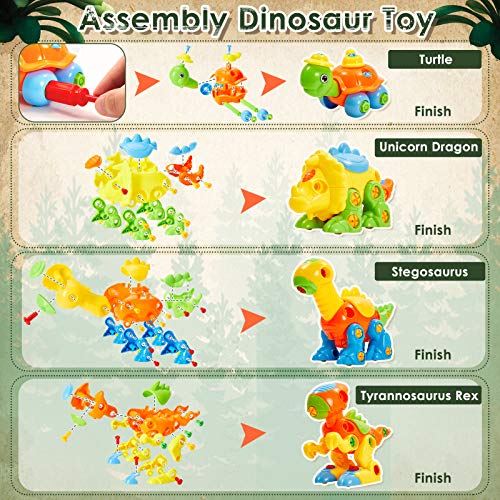 Buyger Puzzle Dinosaurios Construccion Juguetes Desmontar y Ensamblar Bricolaje Juguete Juegos Educativos Regalo de Cumpleaños Navidad para Niños 3 4 5 Años