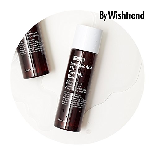 By Wishtrend Ácido mandelico 5% agua de preparación de la piel, exfoliante facial, tóner aha 120ml
