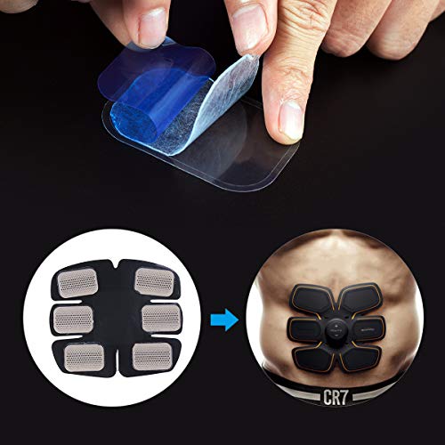 C100AE 60 PCS Gel Pad para EMS Electroestimulador Muscular Abdominales, EMS Gel Hojas para Masajeador Eléctrico Cinturó, ABS Estimulador Muscular Repuesto De Repuesto Accesorios