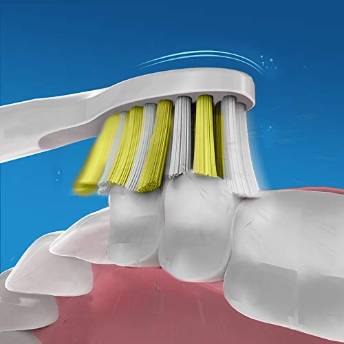 Cabezal de repuesto para cepillo de dientes Fairywill x 4 blanco y amarillo Compatible para FW507, FW917, FW508, FW959 Serie Cepillo de dientes blanco FW05