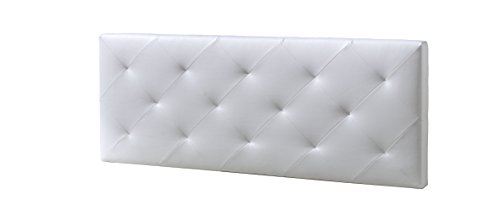 Cabezal tapizado Rombo 160X60 Blanco, Acolchado con Espuma, 8 cm de Grosor, Incluye herrajes para Colgar