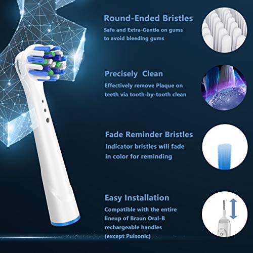 Cabezales de Repuesto para Braun Oral B Cepillo de Dientes – Cabezales de Recambio Incluye 4 Cross Action, 4 Pro Gum Care, 4 Precision Clean y 4 Cabezales Sensitive, Salud de las encías 16 unidades