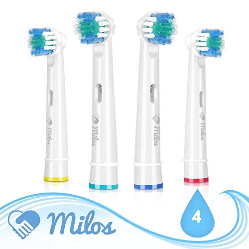 Cabezales para Cepillo Oral B Eléctrico Milos Premium (Paquete de 4), Compatibles con Cabezales Oral B Braun de Recambio, Cabezales de Recambio Compatibles para Cepillos de Dientes Oral B Premium