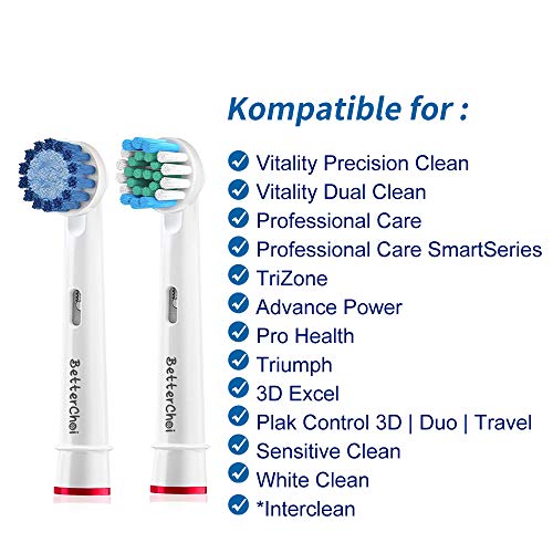 Cabezas de cepillo Betterchoi compatibles con el cepillo de dientes eléctrico Oral b. 9 piezas de precisión y 9 piezas de cabezas sensibles.