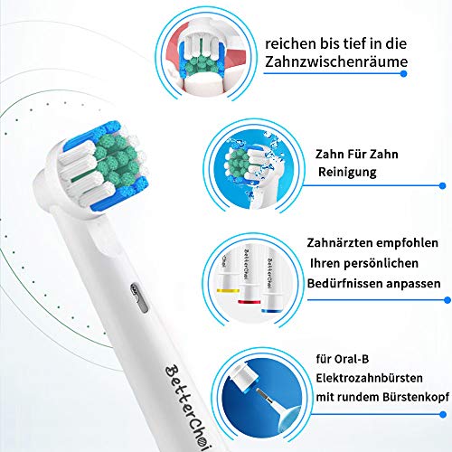Cabezas de cepillo Betterchoi compatibles con el cepillo de dientes eléctrico Oral b. 9 piezas de precisión y 9 piezas de cabezas sensibles.