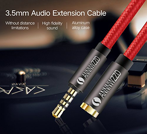 Cable alargador de audio estéreo auxiliar LinkinPerk de 3,5 mm, macho a hembra, cable conector estéreo para teléfonos, auriculares, altavoces, tabletas, ordenadores, reproductores de MP3 y más 3 m