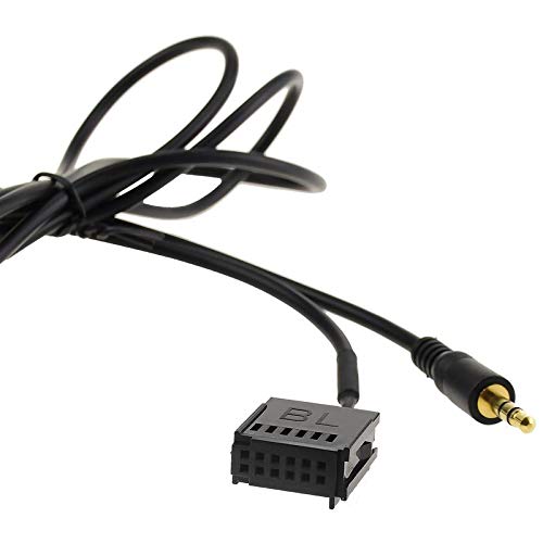 Cable AUX para Coche Ford Focus Mk2 C-MAX Mk1 Mondeo Mk3 Autoradio Ford Connect Ford Transit Fiesta & Fusion Conector Mini ISO Jack Macho 3.5mm + Kit de Extracción