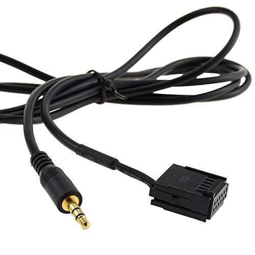 Cable AUX para Coche Ford Focus Mk2 C-MAX Mk1 Mondeo Mk3 Autoradio Ford Connect Ford Transit Fiesta & Fusion Conector Mini ISO Jack Macho 3.5mm + Kit de Extracción