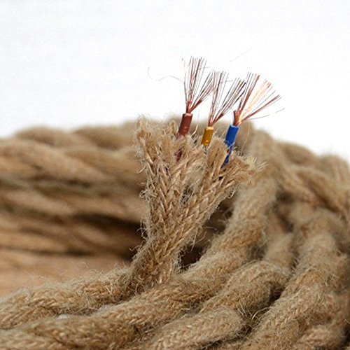 Cable eléctrico de 3 núcleos de alambre de cobre trenzado vintage, para bricolaje industrial y lámpara colgante