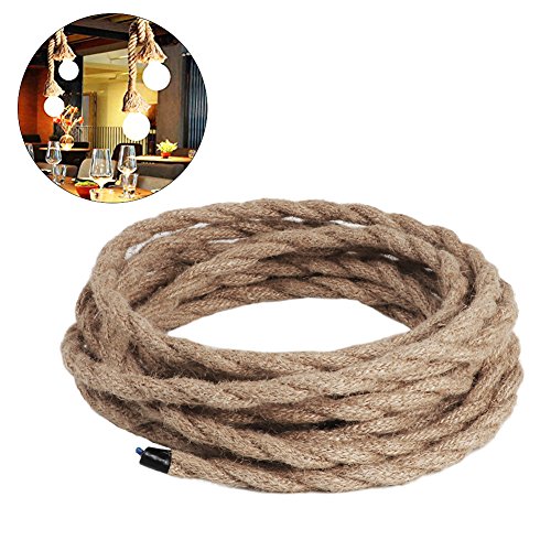Cable eléctrico de 3 núcleos de alambre de cobre trenzado vintage, para bricolaje industrial y lámpara colgante