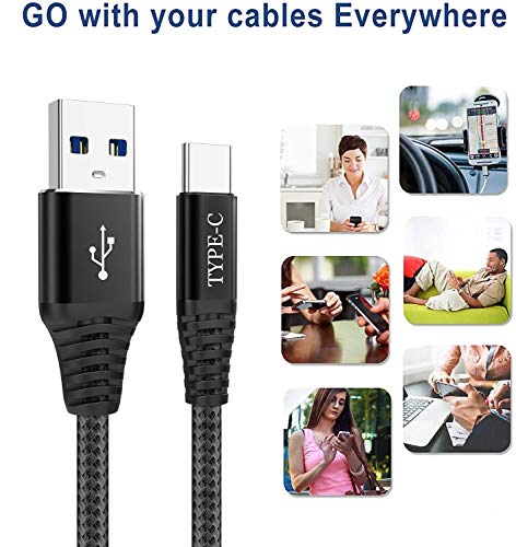 Cable USB Tipo C 1M 2M,3A Cable Cargador de Nylon,Carga Rápida,Para Samsung Galaxy A51 A71 A50 A40 A70 A20E A80 A90 5G,S20 Plus Ultra S10 S10E S8 S9,Note 10/10+ 8 9,A21 A31 A41 A81 A91,Lumia 950/950XL