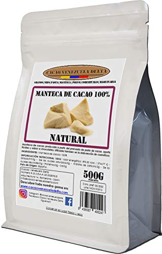 Cacao Venezuela Delta · Manteca De Cacao 100% · Natural · 500g - Calidad Extra