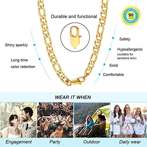 Cadenas de Diseño Figaro Link Cadena Europea Cadena de Acera Collares Acero Inoxidable Oro Amarillo Estilo Punk Chokers