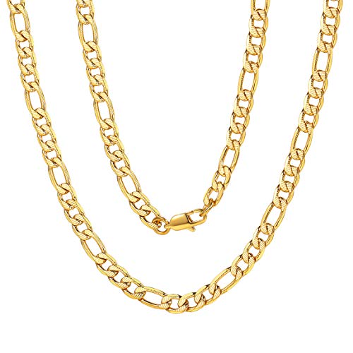 Cadenas de Diseño Figaro Link Cadena Europea Cadena de Acera Collares Acero Inoxidable Oro Amarillo Estilo Punk Chokers