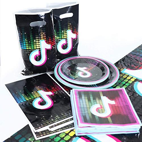 caicainiu 50 Paquetes de TIK Tok, Bolsas de Regalo para Fiestas, Suministros de Fiesta para niños, Lindas Bolsas de Regalo para decoración de cumpleaños con temática de TIK Tok, para niñas o niños