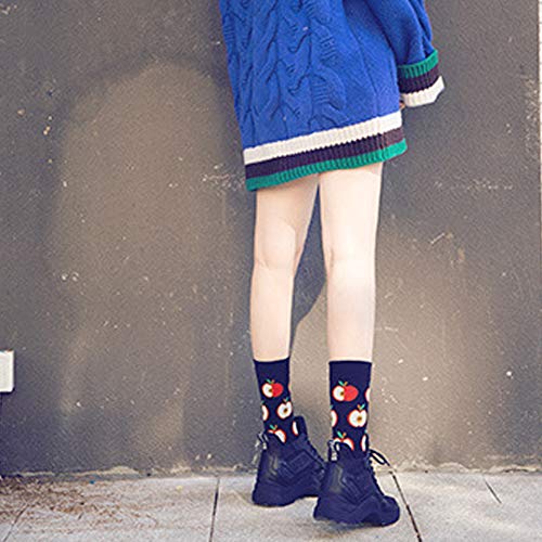 CAILI 3 Pares Calcetines, Dibujos Animados Creativos, Frutas de Postre, Patrones de Algodón, Cómic, Aguacate, Sushi, Calcetines Deportivos, Calcetines de Pareja