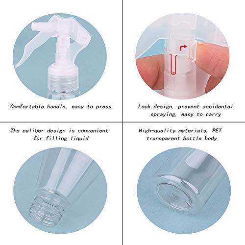 cailiya 4 Pcs 200 ml Botella de Spray Vacías Plástico, Spray Pulverizador Agua de Gatillo, Bote Spray Pulverizador para Plantas, Lejía, Limpieza, Jardinería y Cocina