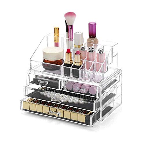 Caja de almacenamiento Cajón transparente Caja de almacenamiento de cosméticos Caja de almacenamiento de joyas Acrílico Cosmética Barra de labios Maquillaje Organizador Titular de la caja Caja de cosm