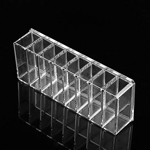 Caja de escritorio, Buena dureza, No es fácil de romper, Herramienta de maquillaje de acrílico transparente y duradera Cepillo Soporte para lápiz labial Caja de escritorio Organizador de caja de almac