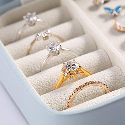Caja De Joyas Joyero De Doble Cara Caja De Almacenamiento De Joyas Portátil Pendientes De Cuero Anillo Collar Caja De Almacenamiento De Pendientes