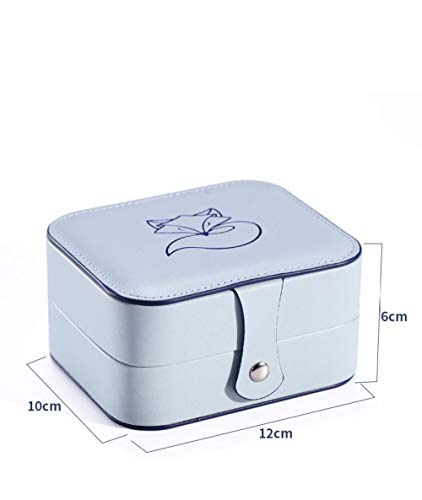 Caja De Joyas Joyero De Doble Cara Caja De Almacenamiento De Joyas Portátil Pendientes De Cuero Anillo Collar Caja De Almacenamiento De Pendientes