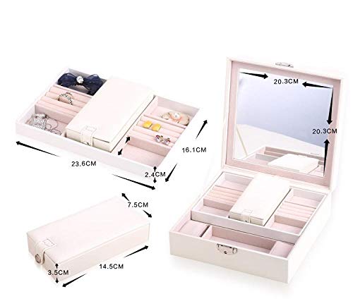 Caja De Joyas Mujer Joyero De Madera De Color Puro, Caja De Cosméticos, Caja De Almacenamiento De Joyas