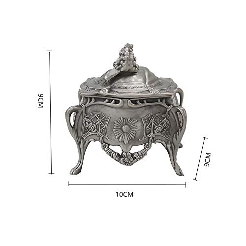 Caja de joyería, diseño vintage delicado joyero tallado Caja de regalo de joyería de princesa creativa de metal