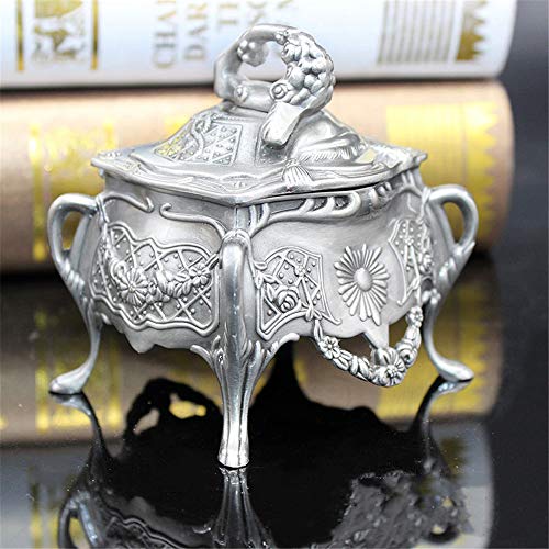 Caja de joyería, diseño vintage delicado joyero tallado Caja de regalo de joyería de princesa creativa de metal