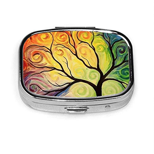 Caja de píldoras de color creativo, para uso diario, con botón fácil para pastillas, fácil de abrir, compartimento impermeable para pastillas, bolsillo diario, para hombres y mujeres