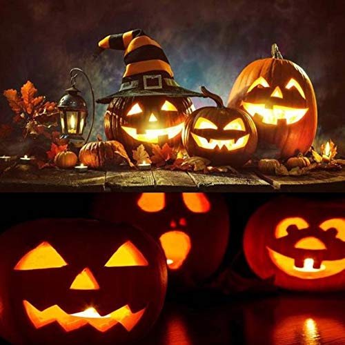 Calabaza Luces con LED Nocturna, Calabaza Lámpara Atmósfera 3 en 1 con Proyector y Altavoz Integrados y Joke para Fiesta Halloween