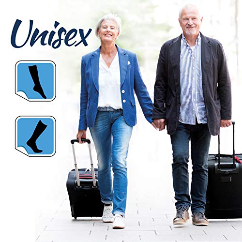 Calcetines de Compresión para edemas, varices, viajes, embarazo -Estimular la Circulación Sanguínea y Recuperación- 13-15 mmHgСalcetines algodón M