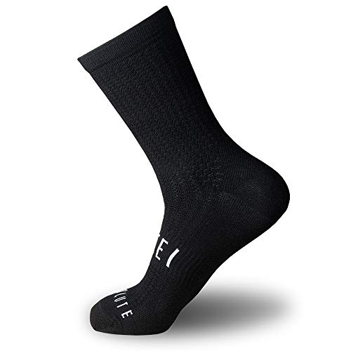 Calcetines Negros para Ciclismo, MTB y Running de Caña Alta para Hombre y Mujer – Absolute Black (L-XL (43-46))
