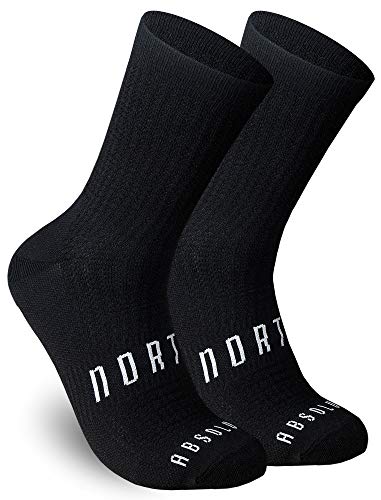 Calcetines Negros para Ciclismo, MTB y Running de Caña Alta para Hombre y Mujer – Absolute Black (L-XL (43-46))
