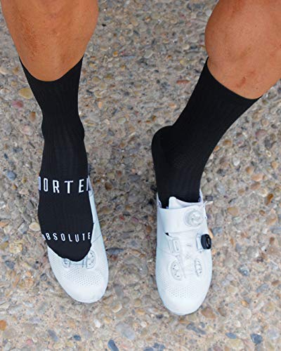 Calcetines Negros para Ciclismo, MTB y Running de Caña Alta para Hombre y Mujer – Absolute Black (L-XL (43-46))